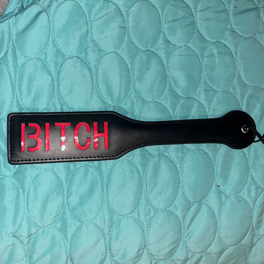Double sided “BITCH” leather paddle